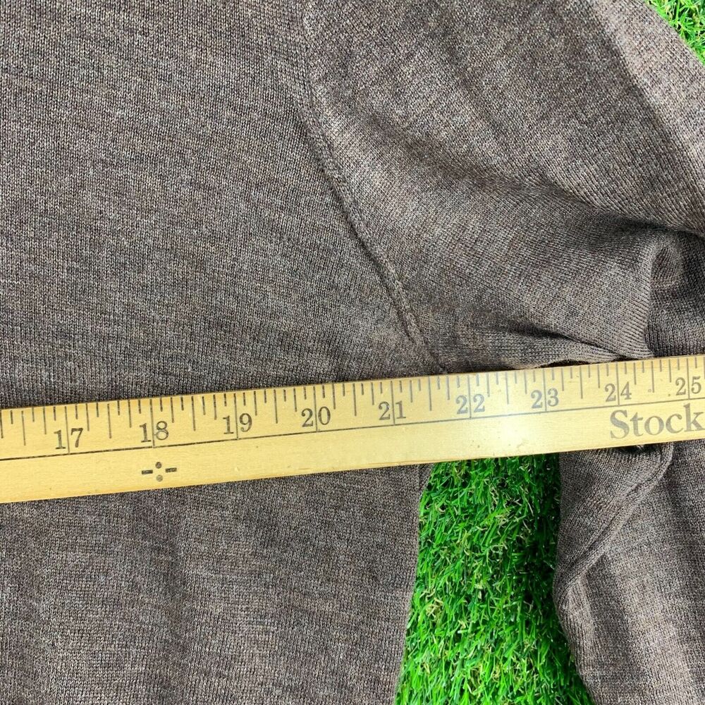 Polo Ralph Lauren Sweater Mens L Lambs Wool Brown 1/4 Zip Mock - Picture 7 of 7